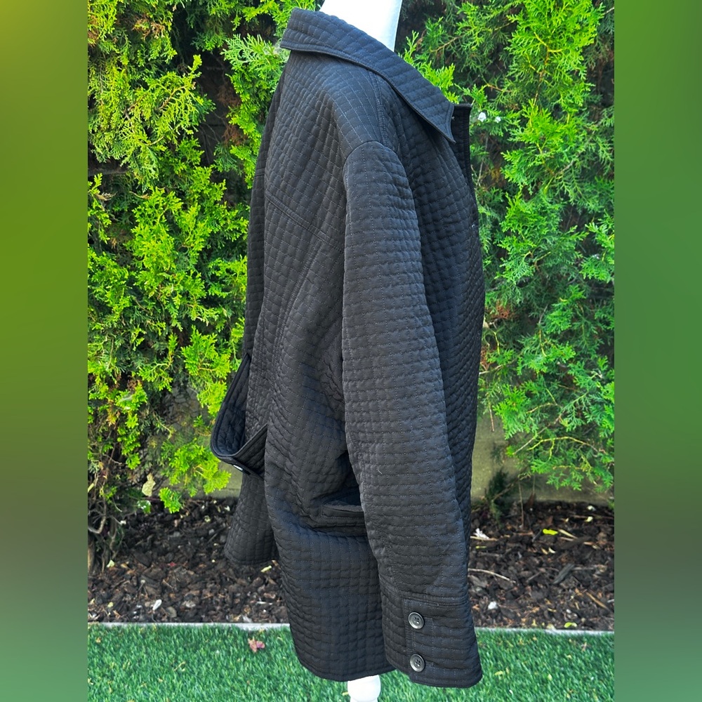 Braetan Black Puffer Button Jacket with Quilted Design - Picture 3 of 7